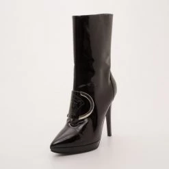 Versace Patent Leather Medusa Stamp Boots Size 38 For Men