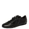 Versace Black Leather Low Top Sneakers Size 40 For Men