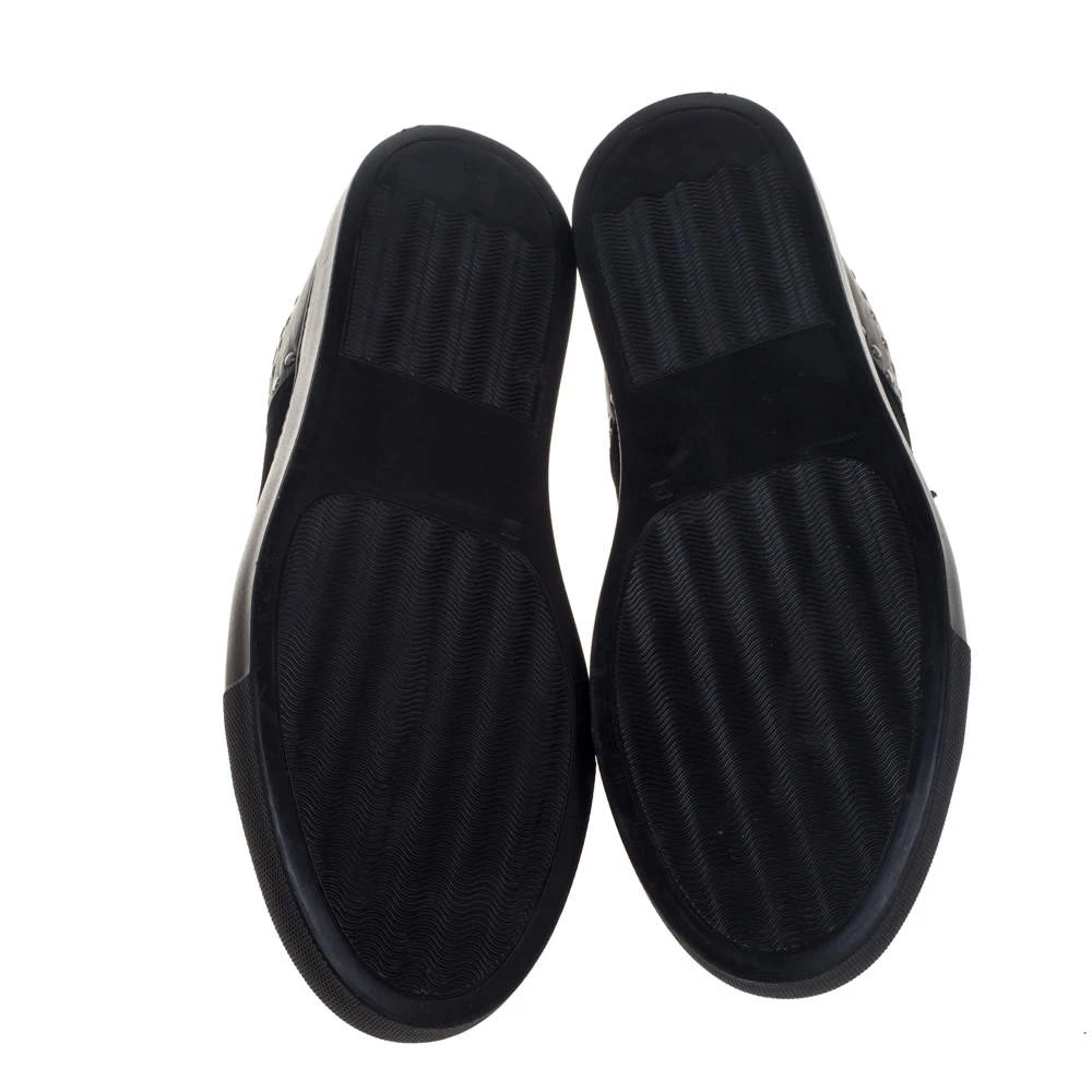 Versace Black Leather And Suede Medusa Studded Low Top Sneakers Size 43 For Men - Image 6