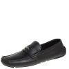 Versace Black Leather Medusa Loafers Size 43 For Men