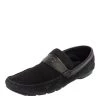 Versace Black Suede And Leather Slip On Loafers Size 44 For Men