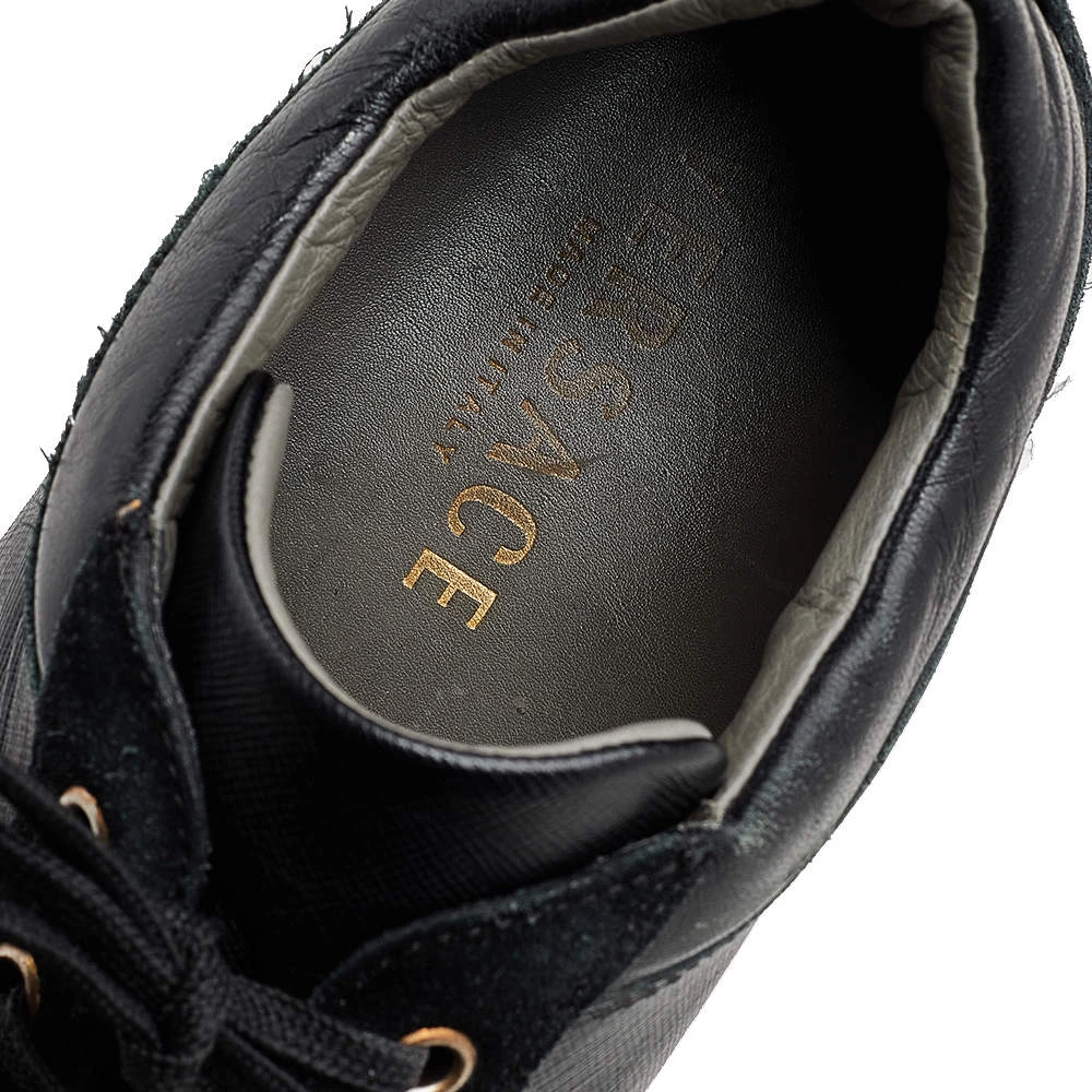 Versace Black Suede And Leather Medusa Low Top Sneakers Size 43 For Men - Image 7