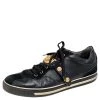 Versace Black Suede And Leather Medusa Low Top Sneakers Size 43 For Men