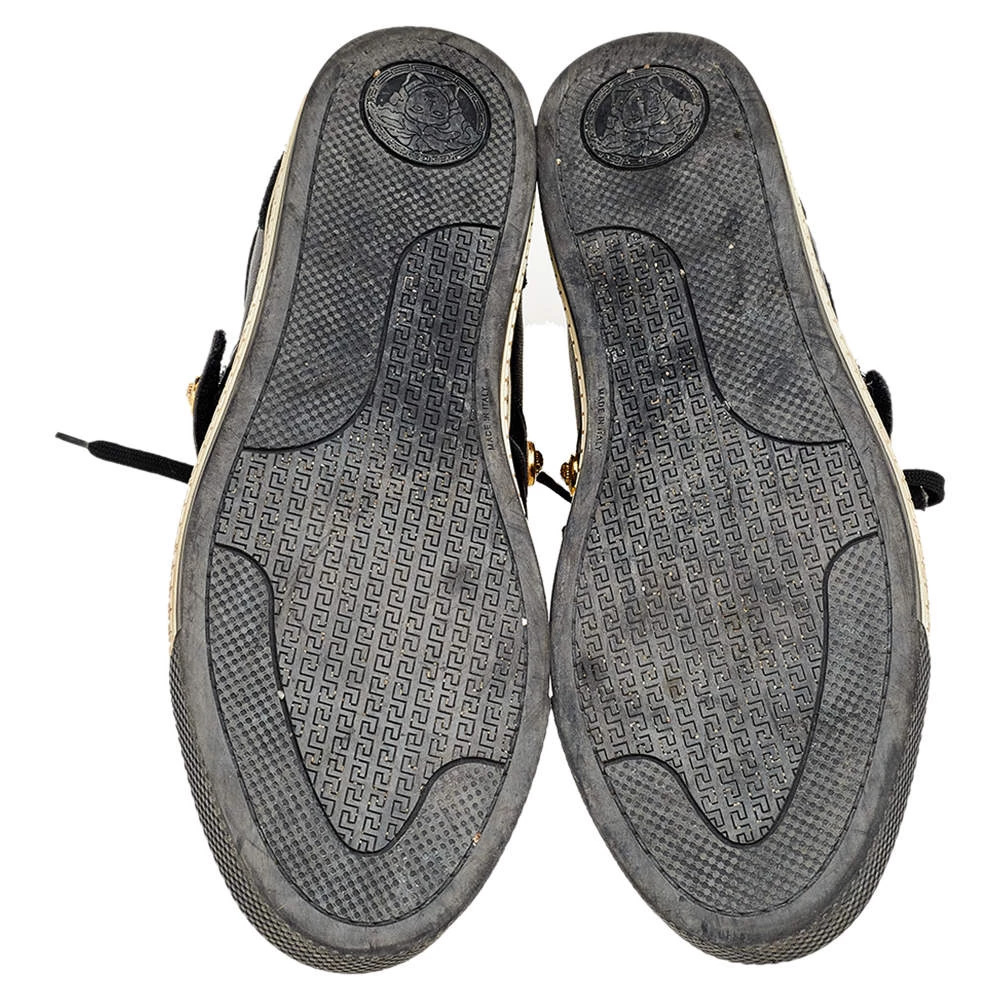 Versace Black Suede And Leather Medusa Low Top Sneakers Size 43 For Men - Image 6