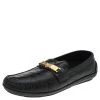 Versace Black Croc Embossed Leather Medusa Slip On Loafers Size 46 For Men
