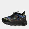 Versace Black Chain Reaction 'Diamond Print Sneaker EU 43.5 For Men