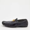 Versace Black Patent Leather Medusa Detail Slip On Loafers Size 43 For Men