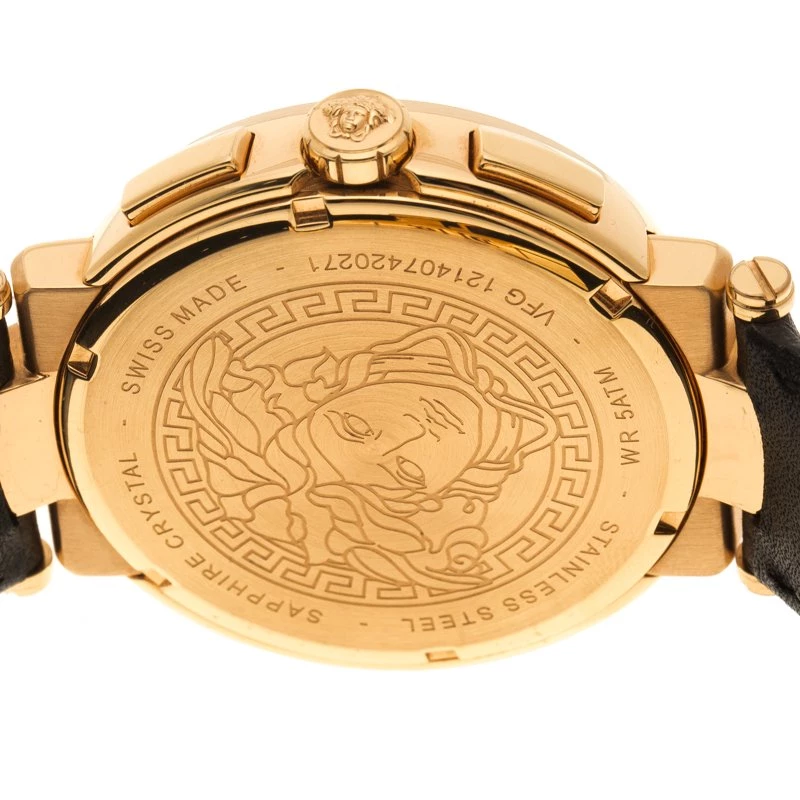 Versace Grey Gold Plated Stainless Steel Chronograph Watch 46 Mm For Men - Image 5