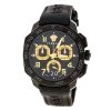 Versace Black Stainless Steel Dylos Chronograph VQC020015 Men's Wristwatch 44 Mm For Men