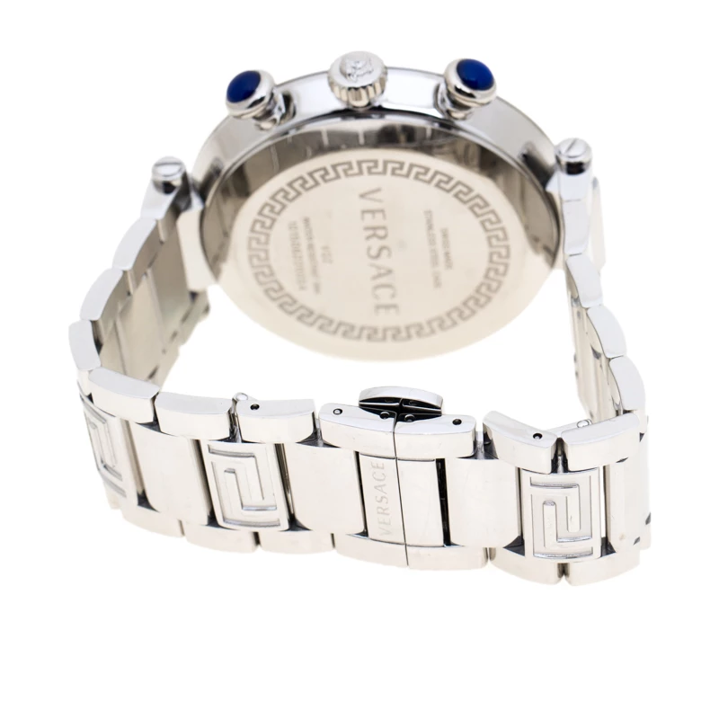 Versace Silver Stainless Steel Reve VQZ Chronograph Men's Wristwatch 46 Mm For Men - Image 5
