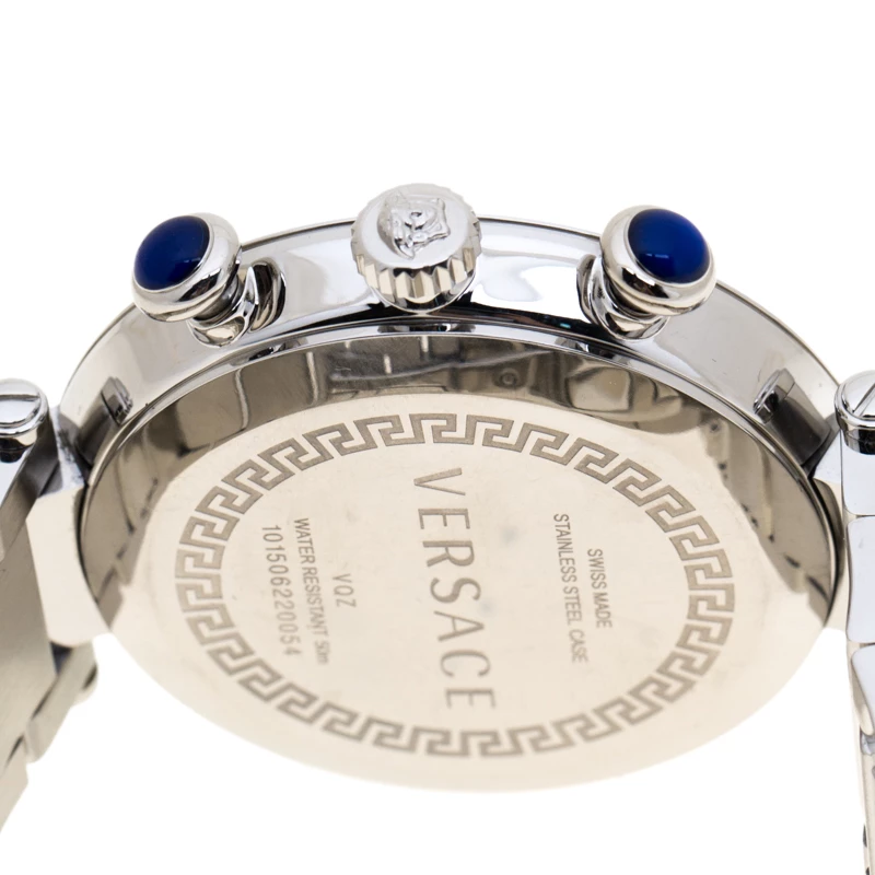 Versace Silver Stainless Steel Reve VQZ Chronograph Men's Wristwatch 46 Mm For Men - Image 4
