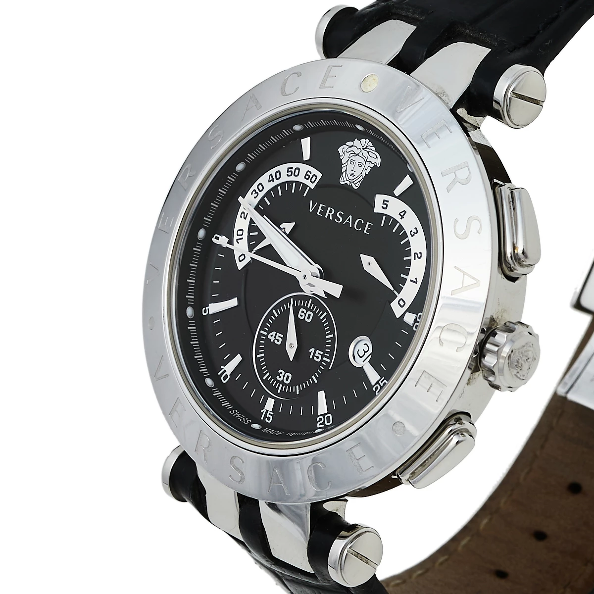 Versace Black Stainless Steel V Race 23C Men's Wristwatch 42 Mm For Men - Image 2