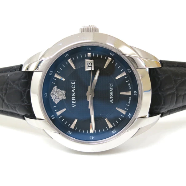 Versace Charcter SS Leather Black Mens Wristwatch For Uncategorized - Image 2