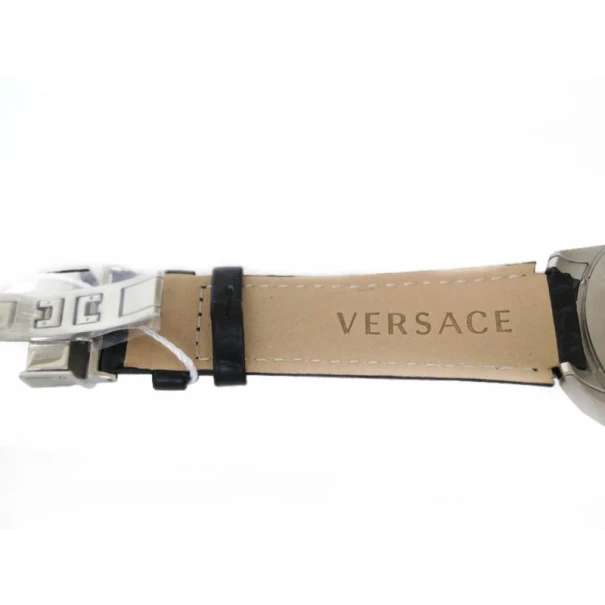 Versace Charcter SS Leather Black Mens Wristwatch For Uncategorized - Image 3
