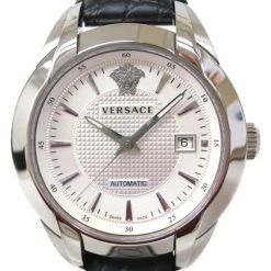 Versace Charcter SS Leather White Mens Wristwatch For Uncategorized