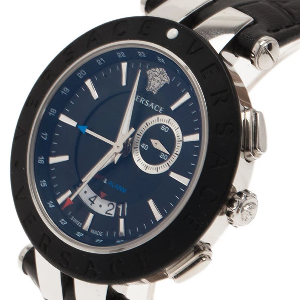 Versace Black Stainless Steel And Rubber V Race 29 G Men's Wristwatch 45MM For Men - Image 2