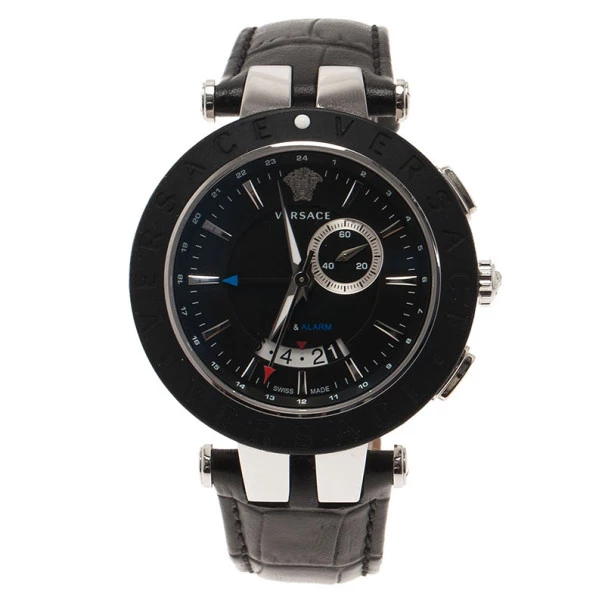 Versace Black Stainless Steel And Rubber V Race 29 G Men's Wristwatch 45MM For Men - Image 3