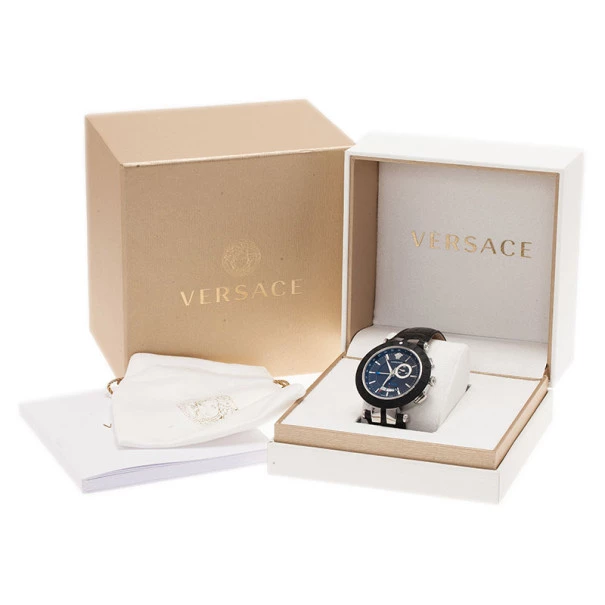 Versace Black Stainless Steel And Rubber V Race 29 G Men's Wristwatch 45MM For Men - Image 6