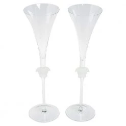 Versace X Rosenthal Medusa Lumiere Champagne Flute Set Of 2 For Unisex