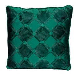 Versace Medusa Green & Black Cotton & Velvet Cushion For Unisex