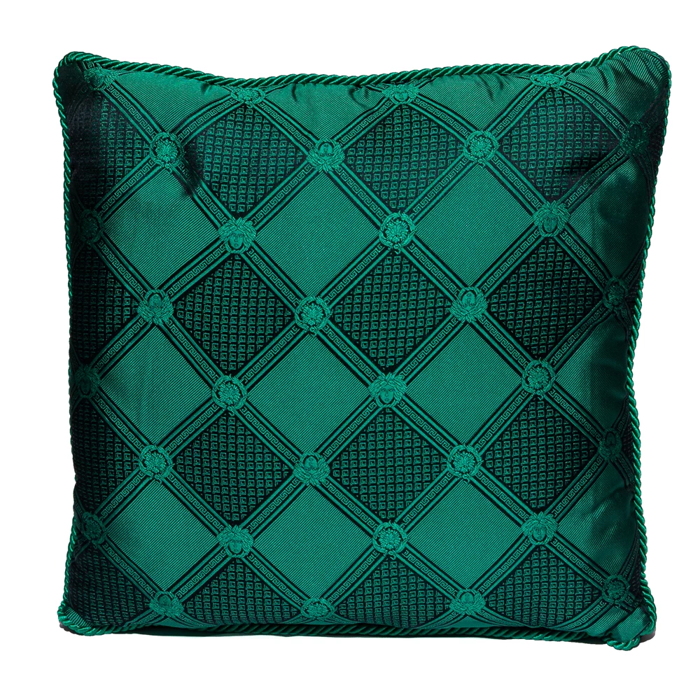 Versace Medusa Green & Black Cotton & Velvet Cushion For Unisex