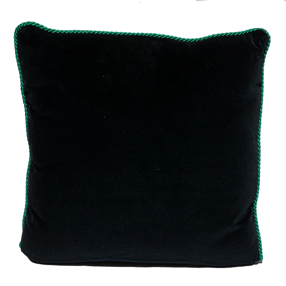 Versace Medusa Green & Black Cotton & Velvet Cushion For Unisex - Image 2