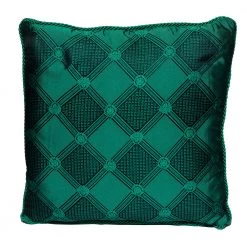 Versace Medusa Green And Black Cotton And Velvet Cushion For Unisex