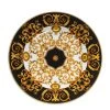 Versace X Rosenthal Gold & Black Barocco Plate For Unisex