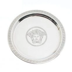 Versace Silver 925 Medusa Mini Round Tray For Unisex