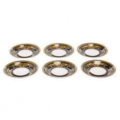 Versace X Rosenthal Medusa Porcelain Saucers Set Of 6 For Unisex