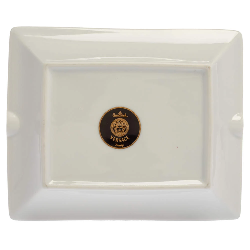 Versace X Rosenthal Dark Blue & Yellow Barocco Vanity Ashtray 16 Cm For Unisex - Image 6