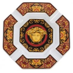 Versace X Rosenthal Medusa Porcelain Octagonal Ashtray 13.5 Cm For Unisex