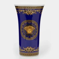 Rosenthal Meets Versace Medusa Blue Porcelain Vase For Unisex