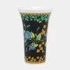 Rosenthal Meets Versace Gold Ivy Floral Print Black Porcelain Vase For Unisex