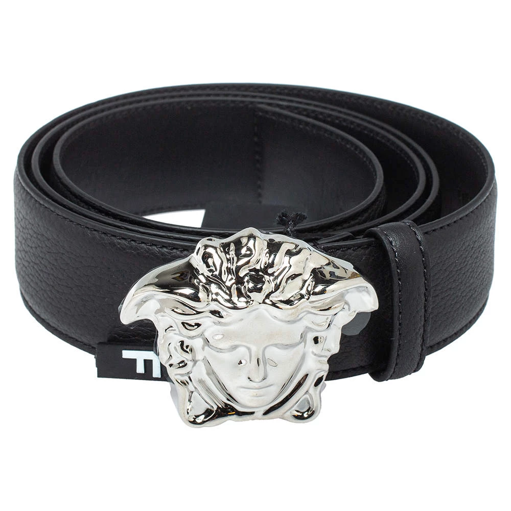 Versace Black Leather Medusa Buckle Belt 115CM For Women - Image 2