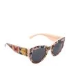Versace Tribute Pink Butterfly Print/ Grey VE 4353 Cat Eye Sunglasses For Women