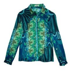 Versace Multicolor Printed Silk Shirt L For Women