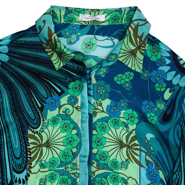 Versace Multicolor Printed Silk Shirt L For Women - Image 4