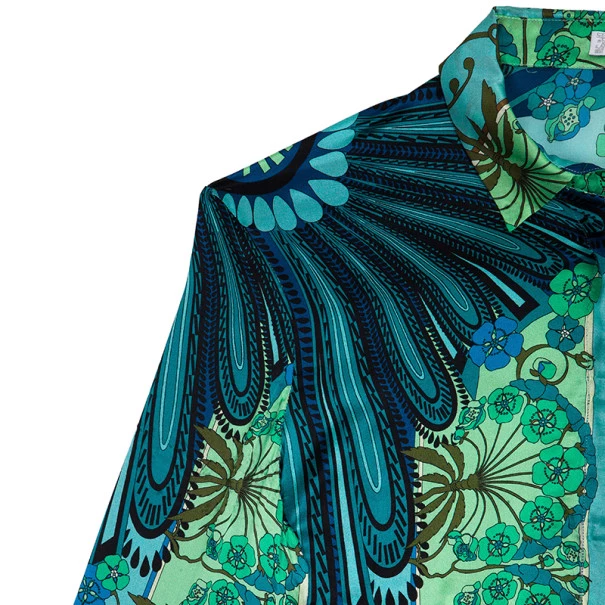 Versace Multicolor Printed Silk Shirt L For Women - Image 5