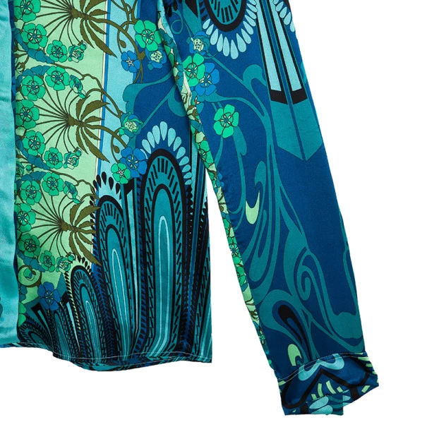 Versace Multicolor Printed Silk Shirt L For Women - Image 6