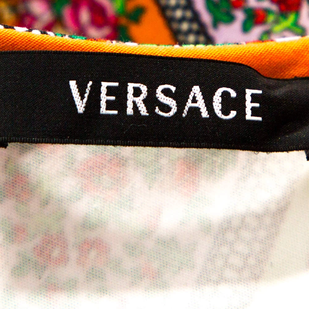 Versace Multicolor Floral Print Cotton Sheath Dress M For Women - Image 5
