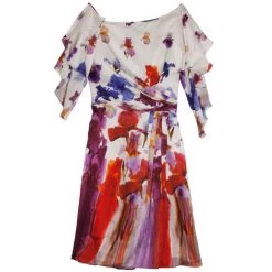 Versace Silk Printed Dress L For Women