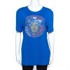 Versace Blue Jersey Medusa Icon Studded T-Shirt L For Women