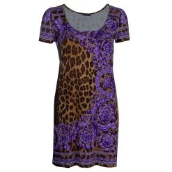 Versace Leopard Print Tunic Top S For Women