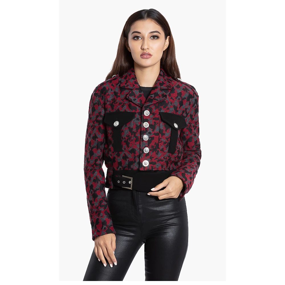 Versace Red Versus Gianni Printed Jacket S (IT 40) For Women - Image 2