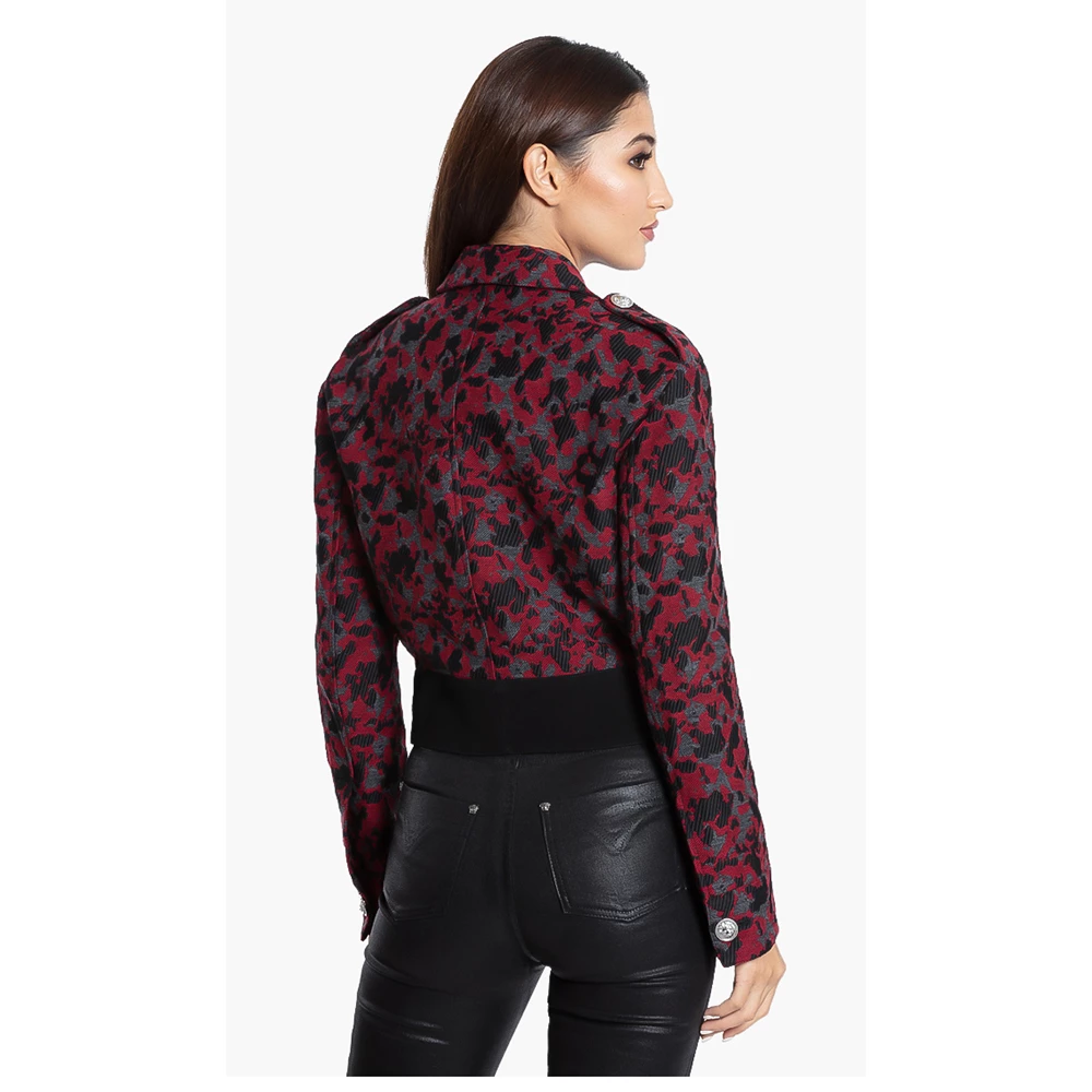 Versace Red Versus Gianni Printed Jacket S (IT 40) For Women - Image 3