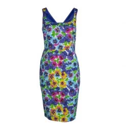 Versace Multicolor Floral Print Sleeveless Dress M For Women