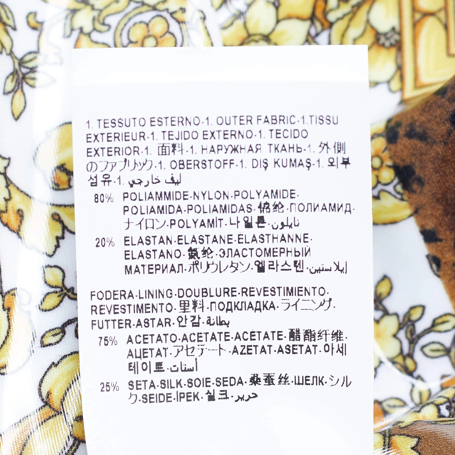 Versace Gold Barocco & Leopard Print Coated Knit Leggings L For Women - Image 6