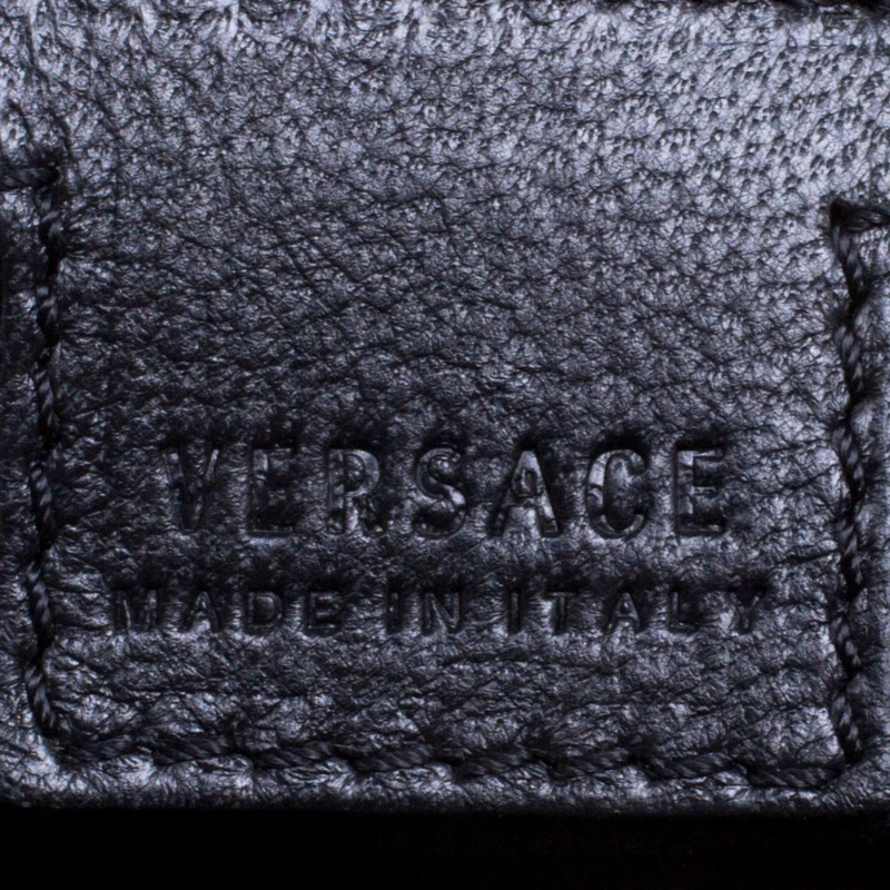 Versace Black/Pink Quilted Barocco Leather Top Handle Bag For Women - Image 8