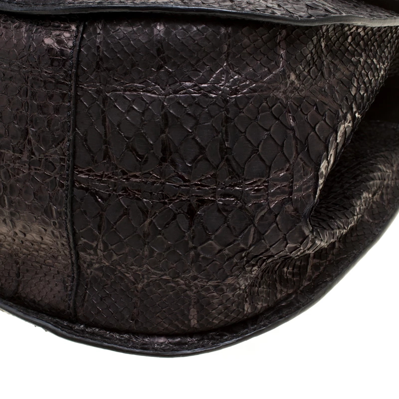 Versace Metallic Black Python Hobo For Women - Image 11
